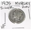 Image 1 : 1935 MERCURY SILVER DIME *NICE VERY FINE GRADE*!! DIME CAME OUT OF SAFE!!