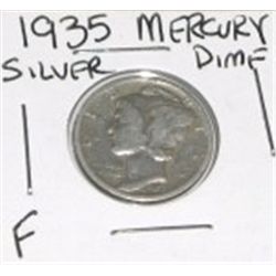 1935 MERCURY SILVER DIME *NICE FINE GRADE*!! DIME CAME OUT OF SAFE!!