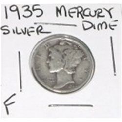 1935 MERCURY SILVER DIME *NICE FINE GRADE*!! DIME CAME OUT OF SAFE!!