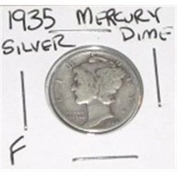 1935 MERCURY SILVER DIME *NICE FINE GRADE*!! DIME CAME OUT OF SAFE!!