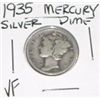 Image 1 : 1935 MERCURY SILVER DIME *NICE VERY FINE GRADE*!! DIME CAME OUT OF SAFE!!
