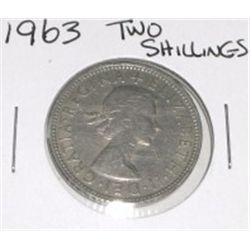 1963 TWO SHILLINGS *NICE EARLY COIN*!! COIN CAME OUT OF SAFE