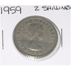 1959 TWO SHILLINGS *NICE EARLY COIN*!! COIN CAME OUT OF SAFE!!