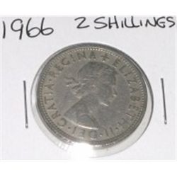 1966 TWO SHILLINGS *NICE EARLY COIN*!! COIN CAME OUT OF SAFE!!