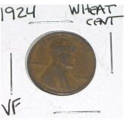 1924 WHEAT CENT *RARE EARLY VERY FINE GRADE*!! PENNY CAME OUT OF SAFE!!