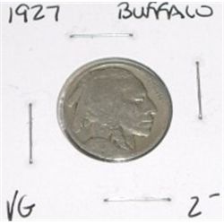 1927 BUFFALO NICKEL RED BOOK VALUE IS $2.00+ *RARE EARLY VERY GOOD GRADE*!! NICKEL CAME OUT OF SAFE!