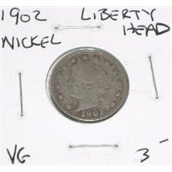1902 LIBERTY HEAD NICKEL RED BOOK VALUE IS $3.00+ *RARE EARLY VERY GOOD GRADE*!! COIN CAME OUT OF SA