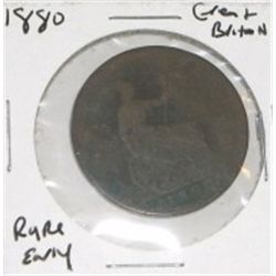 1880 GREAT BRITAIN LARGE PENNY *RARE EARLY BRITISH PENNY*!! COIN CAME OUT OF SAFE!!
