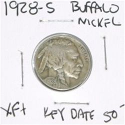1928-S BUFFALO NICKEL RED BOOK VALUE IS $50.00+ *RARE KEY DATE EXTRA FINE+ GRADE*!!