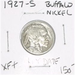 1927-S BUFFALO NICKEL RED BOOK VALUE IS $150.00+ *RARE KEY DATE EXTRA FINE+ GRADE*!!