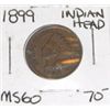Image 1 : 1899 INDIAN HEAD PENNY RED BOOK VALUE IS $70.00 *EXTREMELY RARE EARLY MS-60 HIGH GRADE*!!