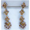 Image 1 : 35.25 CTW CITRINE DANGLING EARRING .925 STERLING SILVER