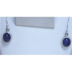 21.75 CTW TANZANITE DANGLING EARRING .925 STERLING SILV