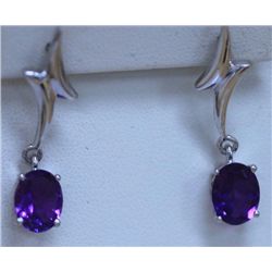 21.00 CTW AMETHYST EARRING .925 STERLING SILVER