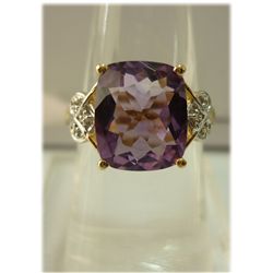 19.85 ctw14K Gold Plated silver amethyst Ring