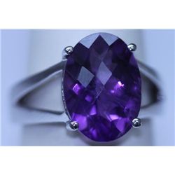 21.25 CTW AMETHYST RING .925 STERLING SILVER