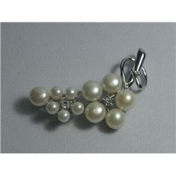 FLOWER STEM WHITE PEARL CZ BROOCH AUTHENTIC PHILIPPINE