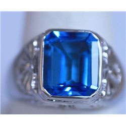 45.75 CTW BLUE TOPAZ RING .925 STERLING SILVER