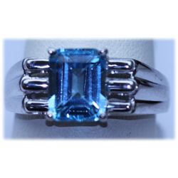 25.25 CTW BLUE TOPAZ RING .925 STERLING SILVER