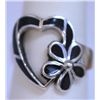 Image 1 : 27.05 CTW BLACK STAR RING .925 STERLING SILVER