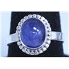 Image 1 : 21.95 CTW TANZANITE RING .925 STERLING SILVER
