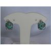 Image 1 : BLUE TURQUOISE FLORAL EARRINGS; STONE-TURQUISE; METAL-S