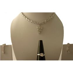 103.65 ctw CZ (Oval) Necklace .925 Sterling Silver