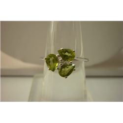 10.95 ctw Peridot  Ring .925 Sterling Silver