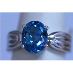 24.25 CTW BLUE TOPAZ RING .925 STERLING SILVER