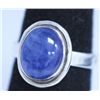 Image 1 : 20.40 CTW TANZANITE RING .925 STERLING SILVER