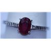 Image 1 : 9.40 CTW RUBY AND DIAMOND RING .925 STERLING SILVER