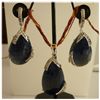 Image 1 : 80.4 CTW SAPPHIRE AND DIAMOND EARRINGS .925 STERLING SI