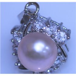 15.45 CTW PEACH PEARL AND CZ PEDANT
