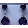 Image 1 : 33.05 CTW AMETHYST AND DIAMOND EARRINGS .925 STERLING S