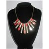 Image 1 : 151CTW RED HANGING BARS BRASS NECKLACE;18INCH
