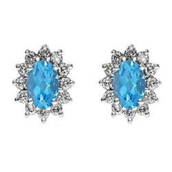 Genuine 2.60 ctw Topaz Earring 14k 2.1g