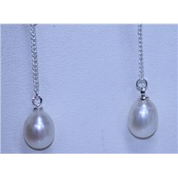 12.15 CTW WHITE PEARL DANGLING EARRING