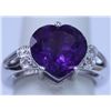 Image 1 : 26.50 CTW AMETHYST AND DIAMOND RING .925 STERLING SILVE