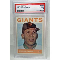 1964 TOPPS #390 ORLANDO CEPEDA BASEBALL CARD - PSA NM 7