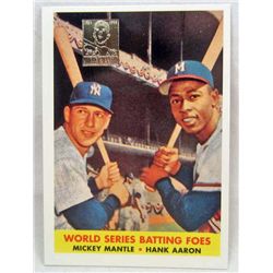 1997 TOPPS INSERT MICKEY MANTLE AND HANK AARON BASEBALL CARD