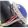 Image 2 : STERLING SILVER LADIES TANZANITE AND SAPPHIRE RING - SIZE 7.5