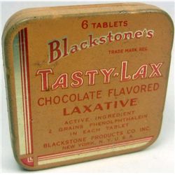 C. 1939 ADVERTISING TIN - TASTY-LAX  LAXATIVE