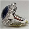 Image 2 : PLATINUM OVER STERLING SILVER LADIES SAPPHIRE RING - SIZE 8.25