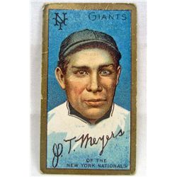 1911 T-205 J.T. MEYERS BASEBALL CARD - N.Y. GIANTS
