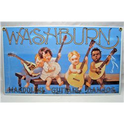 WASHBURN PORCELAIN ADVERTISING SIGN