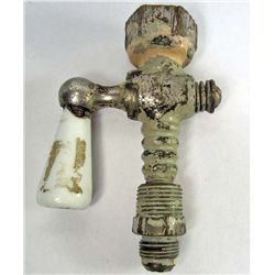 GERMAN NAZI HOLOCAUST GAS VALVE W/ SWASTIKA AND PORCELAIN HANDLE