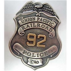 OLD WEST UNION PACIFIC RAILROAD #92 POLICE LAW BADGE