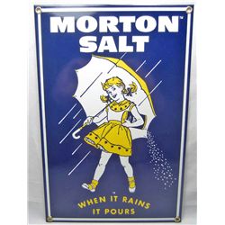 MORTON SALT ADVERTISING PORCELAIN SIGN