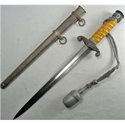GERMAN NAZI OFFICERS DAGGER W/ SCABBARD AND SWORD KNOT