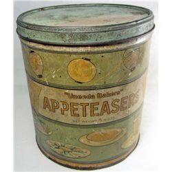 VINTAGE APPETEASERS ADVERTISING TIN - UNEEDA BAKERS - NAT'L BISCUIT COMPANY